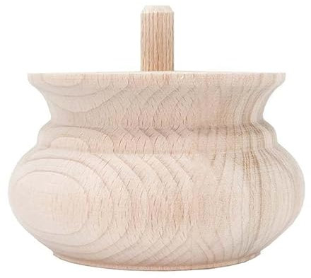 STOLMET Möbelbein aus Buchenholz Möbelfüße aus Holz Möbelfuß Unlackiert Sofa Couch Stuhl Ottomane Schrank 55 mm Höhe Rohholz TOE19
