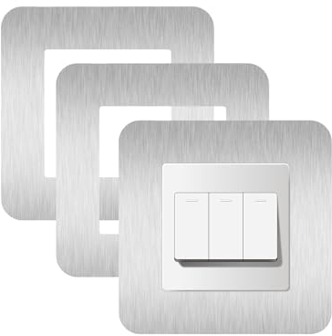 CANGCANG 3PCS Marco envolvente de interruptor de cubierta de interruptor de luz cubierta de interruptor de luz única, cubierta de calcomanía de interruptor (silbrig)
