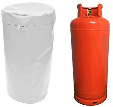 INSULATED 13KG GAS BOTTLE COVER IN WATERPROOF FLAME RETARDANT MATERIAL (White)