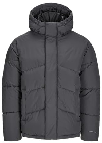 JACK&JONES PLUS Jjworld Puffer Jacket Pls Veste Tampon, Gris, XXXXL Homme