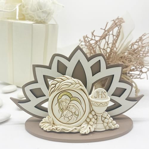 Doni Bomboniere Comunione 5PZ Profumatore A Forma di Fior Calice Ostia Spighe UVA Spargi Essenze Porta Fragranze Idea Regalo Utile Economico Religioso Loto con Decorazione Sacra Famiglia Idee