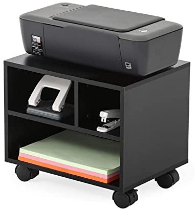Druckerständer 2-stufiges Handy unter dem Schreibtisch Drucker/Fax Stand Lager Rack Work-Karren mit Rädern Mehrzweck einfaches Wartendesign Schwarz Schreibtischdrucker (Size : 50x30x40cm)