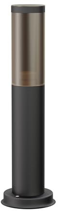 ledscom.de Wegelicht/Pollerleuchte/Gartenleuchte PORU für außen, Rauchoptik, IP44, 40 cm, schwarz, 1x E27 max. 40W