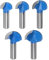 sourcing map Router Bit Core Box Set 1/2 Shank 1 1-1/8 1-1/4 1-3/8 1-1/2 Cutting Dia. Round Nose Router Bit 2 Flutes Carbide Cove Box Cutter for Woodworking Cutter Tool 5in1 Set