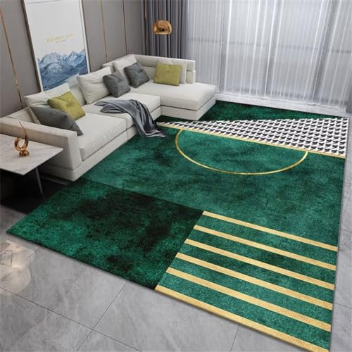 GX-YJX Balkon Bodenbelag Vorzimmer Teppich Hypoallergene Teppiche von Luxury Green Room Rug Studio Teppich Dünn 160X230CM