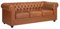 Vente-unique-Ledersofa 3-Sitzer - Rindsleder - Camelfarben - Chesterfield
