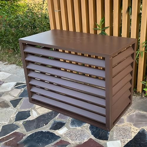 Cubiertas de aire acondicionado Mini Split para unidades exteriores - Cubierta de CA de aluminio resistente antirrobo para condensador exterior de sistema Mini Split (marrón 100x50x70cm/39x20x27.6in)