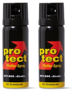 Pfefferspray PROTECT Anti-Dog Direktstrahl oder Breitstrahl 15ml 40ml 50ml 63ml