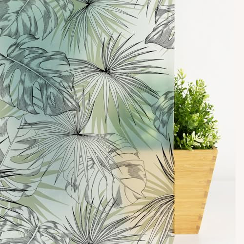 Milchglasfolie Grau Schwarz Grün Fensterfolie Selbstklebend Milchglasfolie Fenster Bad Fenster Sichtschutzfolie Fensterfolie Blickdicht Folie für Fenster Folie Fenster Sichtschutz 40x120cm/1 Pcs