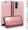 HUOUH für Samsung Galaxy A16 Hülle mit RFID Schutzhülle aus Lederhülle Handyhülle,Kartenfach Leder ständer Handy hülle,360 Grad Schutz Cover für Samsung A16 Klapphülle Wallet Case Roségold