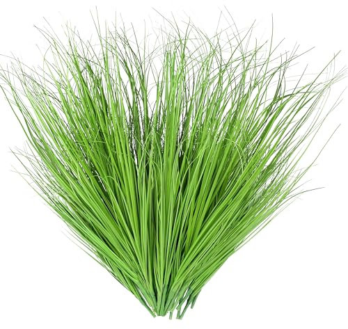 Wlicon 24 Pezzi Finta Piante Arbusti Artificiali Piante Erba Artificiali 53cm Verdi Arbusti erba finta da Esterno Esterni per Casa Giardino Balcone fiori Decorazione
