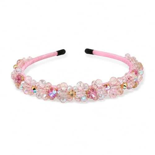 Gkhlg 1PC Hair Accessories Elegant Rhinestone Diamante Headband Sparkling Crystal Hair Accessory Wedding Headband for Women Perfect for Parties Weddings and Daily Wear (Champagne, One Size)