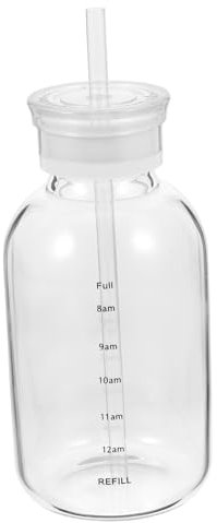 ELAYARD 1Juego Vaso Vidrio de Limpiar Simple y Jugos Bebidas y Uso Diario y Llevar cualquier Lugar