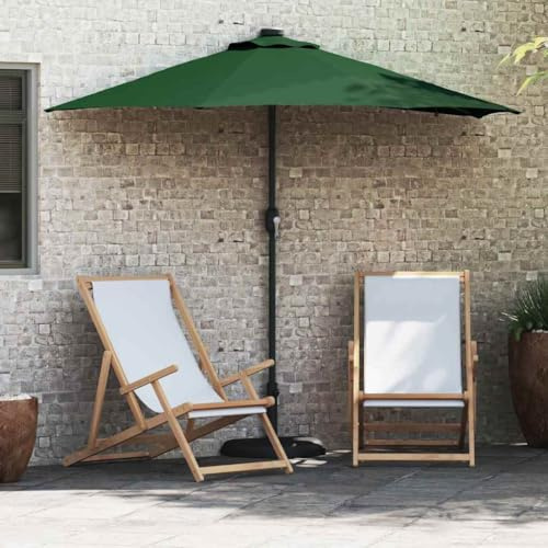 Grüner Gartenparasol rechteckig 294x150x223cm, UV-beständiges Gewebe, wasserfest, mit solar LED, faltbar, höhenverstellbar, idealer Terrassen- & Outdoor-Sonnenschutz