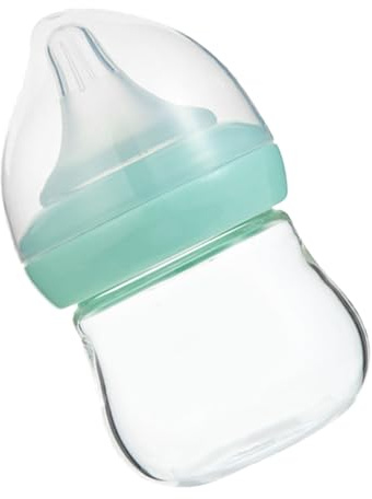 FUNNETOYU Glas Babyflasche mit Weithals für Neugeborene Anti Kolik Weicher Sauger 90 Ml Tropffrei Frei für Zuhause und Stillkombination