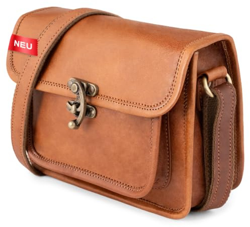 Berliner Bags Vintage Umhängetasche Helena aus Leder für Damen - Braun | S Klein Schultertasche & Handtasche Echtleder für Damen, Crossbody Bag mit YKK-Reißverschluss & verstellbarem Trageriemen