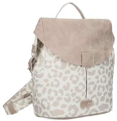Zwei Damen City-Rucksack Olli OR8 kleiner Rucksack 5 Liter Lederoptik im Vintage-Style robust strapazierfähig wasserabweisend Hauptfach mit Reißverschluss