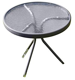 Garden Market Place Table d'appoint de Jardin avec Cadre en métal et Dessus de Verre