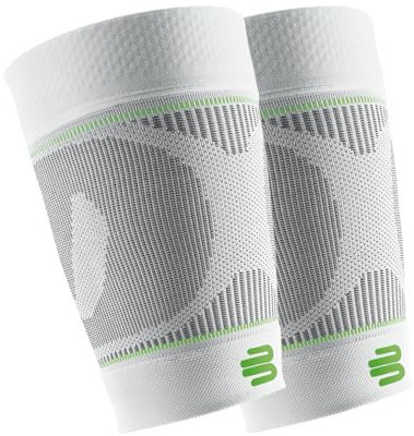 Bauerfeind Kompressions-Oberschenkelbandage „Sports Compression Sleeves Upper Leg“, 1 Paar Sleeves Oberschenkel Unisex, Für Ball- & Ausdauersportarten zur Stärkung der Muskulatur, weiss, M (extra long)