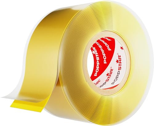 POPPSTAR selbstverschweißendes Silikonband, 3m x 25mm, Isolierband und Dichtungsband (Wasser, Luft), gelb, 1 Rolle