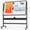 Rollendes magnetisches Whiteboard 116 x 80 cm - Großes tragbares Whiteboard mit Ständer - Doppelseitiges Whiteboard mit Rädern - Mobiles Whiteboard für Büro, Klassenzimmer und Zuhause