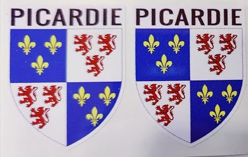2 x Wappen selbstklebend 4 x 5 cm – Picardie ECUSSON Sticker