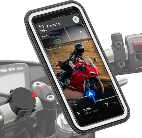SHAPEHEART innovation française, Support telephone moto magnétique. Antivibration, avec pochette imperméable détachable. Porte téléphone moto, scooter, guidon, accessoire moto universel