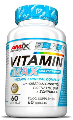 AMIX - Vitaminas para el Cansancio - Performance VitaMax Multivitamin - 60 Tabletas - Contiene Vitaminas y Minerales - Ideal para Deportistas de Resistencia - Complejo Vitamínico Completo