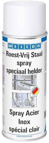 WEICON Spray Acier Inox, spécial clair 400 ml / Revêtement anticorrosif 400 ml / Teinte : inox-métallique, clair