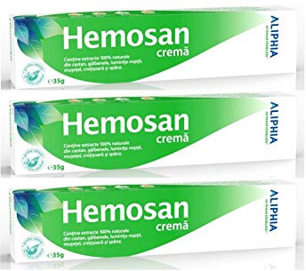 Crema Trattamento Esterno HEMOSAN Infiammazionel, prurito, ragadi, 3 tubi, Crema Veloce Efficace dopo qualche minuto per tutti i disturbi della zona, Ingredienti Naturali-