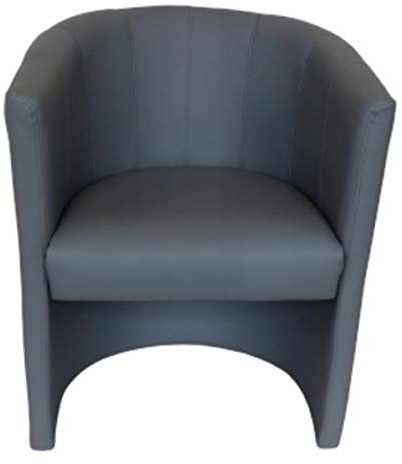MartHome Cocktailsessel Club Tom - Hocker aus Kunstleder, Sessel für Wohnzimmer, Büro, Hotel - Sitzmöbel, Hotelmöbel Gepolsterter Stuhl Clubsessel Stuhl Loungesessel Cocktailsessel (Grau)