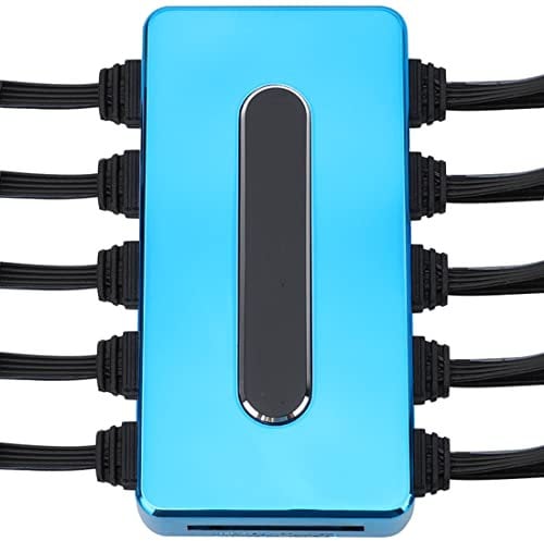 RGB Fan Hub PC Case Fan Controller 4 Pin, Support 10 Computer CPU Fans Splitter (RGB)