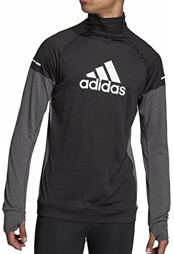 adidas Herren Block Longsleeve Laufbekleidung Longsleeve Schwarz - XL