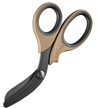 XShear 7.5” Extreme Duty Trauma Shears - Black Titanium Coated Blades, The perfect scissors for the Paramedic, EMT, Nurse or any Emergency Healthcare Provider (Coyote Brown)