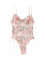 Lilosy Body sexy da donna con pizzo floreale ricamato Teddy lingerie top mesh puro un pezzo, Rosa Farfalla, XS