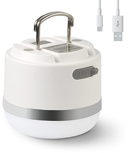OBEST LED Lámpara camping,Linterna Camping Recargable, 4 Ajustes de Luz, con Función de Emergencia SOS y Banco de Energía, Luz Nocturna de Antorcha para Pesca de Senderismo en Interiores y Exteriores
