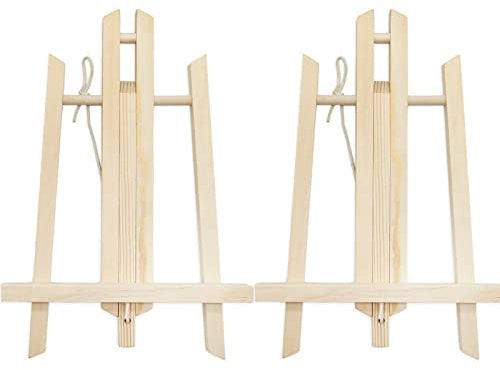 2 Pack Wooden Tabletop Art Display Easels, Small Painting Easel 30cm, Desktop Holder Stand for Displaying Canvas Paintings,Drawing, Weddings, Kids Arts & Crafts