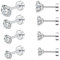 4 Paires Clous d'oreilles en Argent Fin 925 avec Zircones Cubiques Boucles d'oreilles Femmes Filles Hommes Puces d'oreilles Rondes Hypoallergéniques Cartilage Huggies Set, Diamètre 2/3/4/5mm