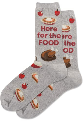 Hot Sox Damen, Here for The Food Crew (Gray Heather), 36.5-43 EU