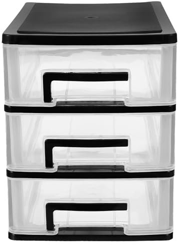 3-Layer Transparent Storage Box Schubladenschrank Schubladenbox Kunststoff Schubladenboxen Schubladenbox Transparent Schubladenschrank Kunststoff Lagerschrank Desktop Storage Organizer Klare