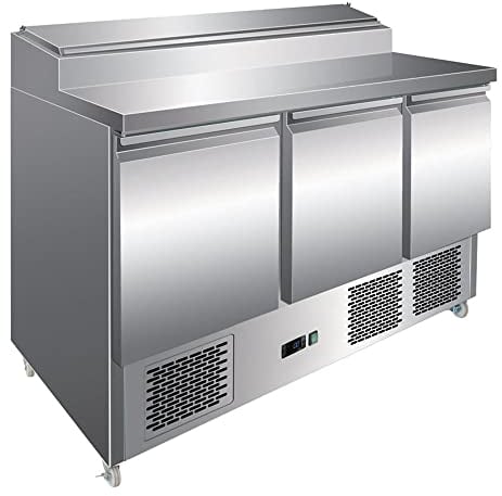 Stalwart DA-P33 Refrigerated Prep Table 3 Doors Sandwich top 8xGN1/6