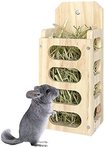 WOTEG Porte-Foin pour Lapins, Mangeoires à Foin pour Lapins pour Cages, Mangeoires à Foin en Bois pour Petits Animaux pour Habit Bunny Cochon d'Inde Chinchilla Hamster