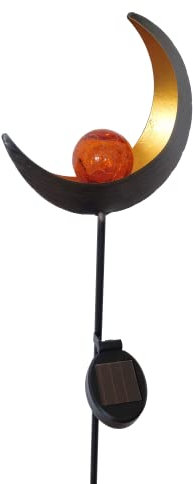 Meinposten Solarleuchte SKY Solar Solarlampe schwarz Metall Höhe 90 cm (Mond)