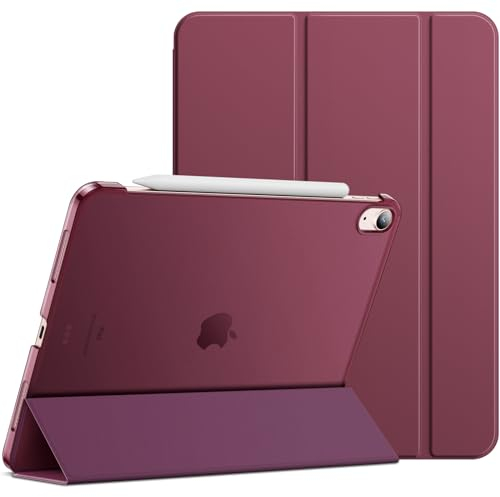 JETech Hülle für iPad Air 11 Zoll M3/M2 (2025/2024), iPad Air 5./4. Generation 2022/2020 10,9 Zoll, Abdeckung mit Auto Schlafen/Wachen (Burgunderrot)