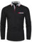 VHUQGVU Mens Stylish Polo Cotton Long Sleeve Contrasting Color Regular Top Golf Shirt,Black,L