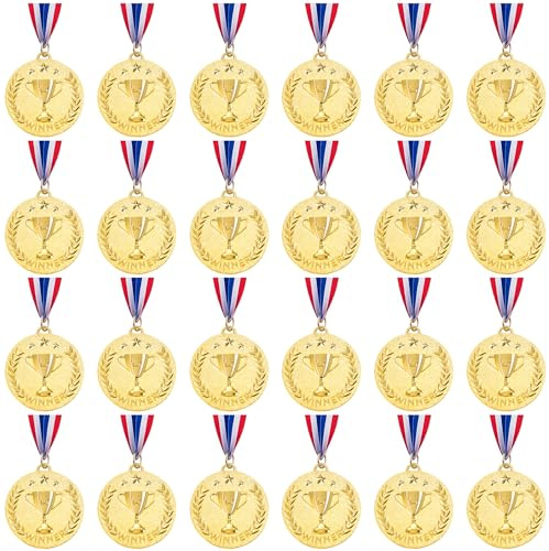 Caydo 24 Pieces Gold Award Medals Metal Winner Medals for Award for Adults for Competitions, Sports Events, Party, 2 Inch