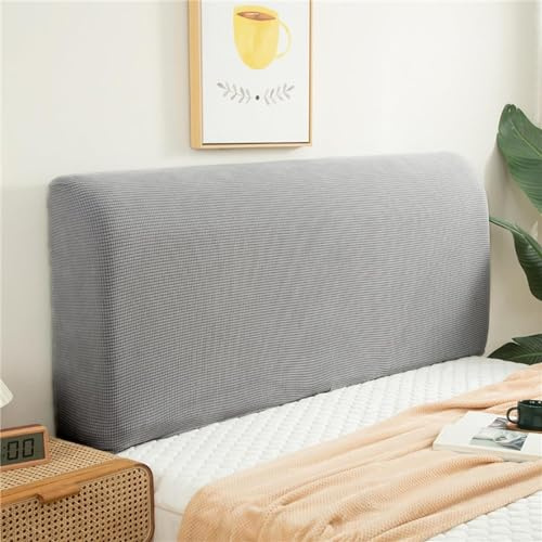 Elastische Bett Bettkopfteil Hussen Bettkopfteil Bezug Kopfteilabdeckung 160/200CM StaubhüLle Bett Kopf Abdeckung Staubdicht Kopfteil Hussen Einfarbig Boxspringbett Kopfteilbezug ( Color : Light Grey