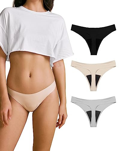 SHARICCA Periodenunterschwäsche,Menstruationsscheibe,Periodenunterschwäsche Starke Blutung,Menstruationsunterwäsche,Perioden Unterwäsche,Nur die Perioden Unterwäsche 3er Pack (Mehrfarbig-05, M)