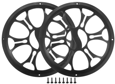 X AUTOHAUX 10 Car Speaker Grills Cover Round with Screws ABS Black - 2 Pcs