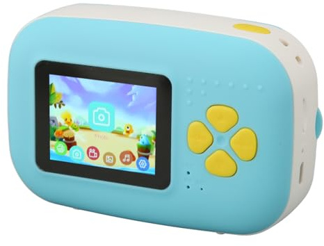 Druckkamera für Studenten mit Papierrollen Umhängeband, 2,0 Zoll HD Display, 1080P Sofortbildkamera mit Zwei Objektiven, 16 MP MP3 Video Lernkamera. Blau